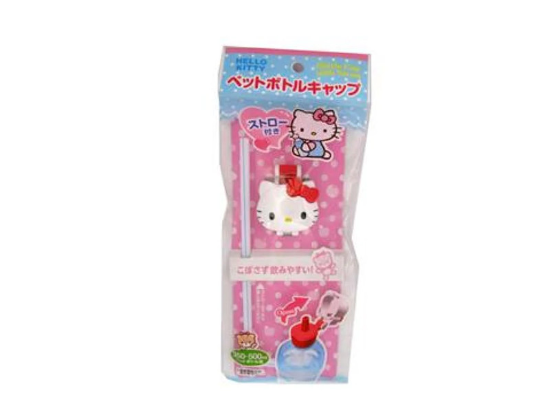 ペットボトルキャップ　キティ　ストロー付